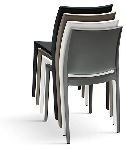 Set di sedie NORTH BEACH impilabili in polipropilene grigio