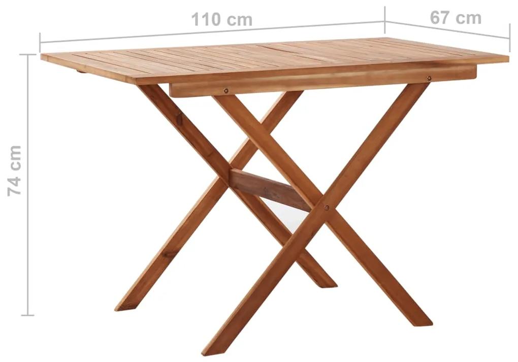 Tavolo da Giardino 110x67x74 cm in Legno Massello di Acacia