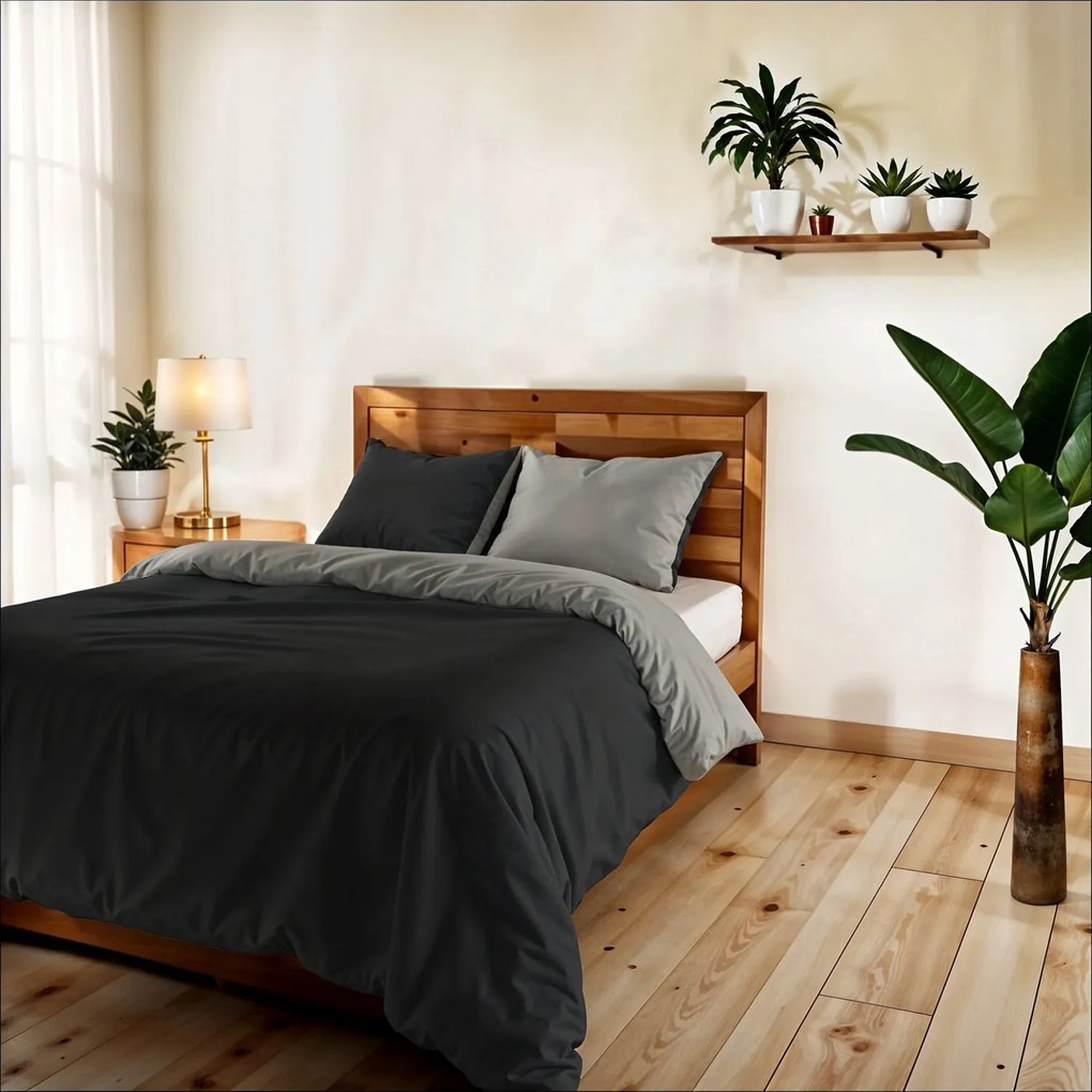 Parure copripiumino 1 piazza e mezza fumo grigio Datex