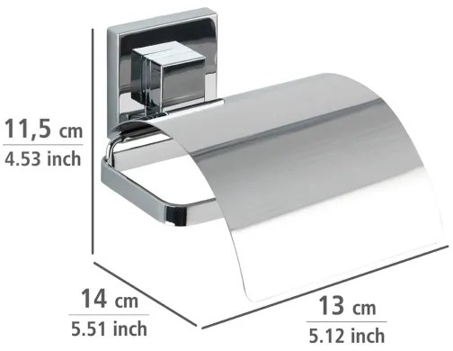 WENKO 22696100-Porta carta igienica VACUUM-LOC QUADRO ED 13x14 cm cromo lucido