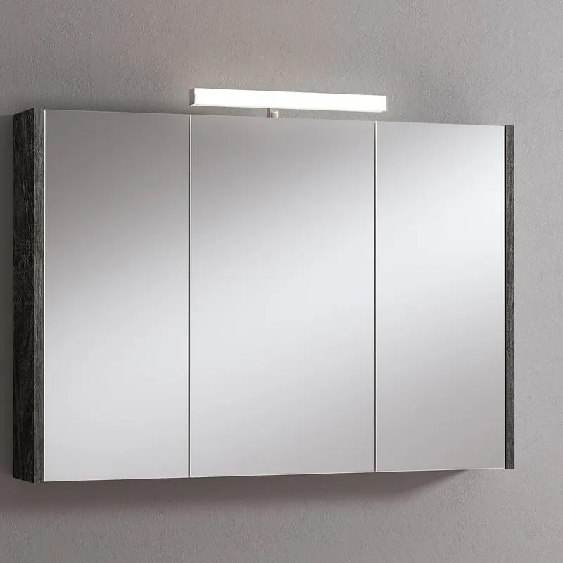 Pensile con luce Akira tigerwood L 100 x H 70 x P 15.5 cm