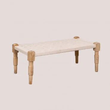 Tavolino In Macramè E Legno Kiron ↔︎ 120 Cm - Sklum