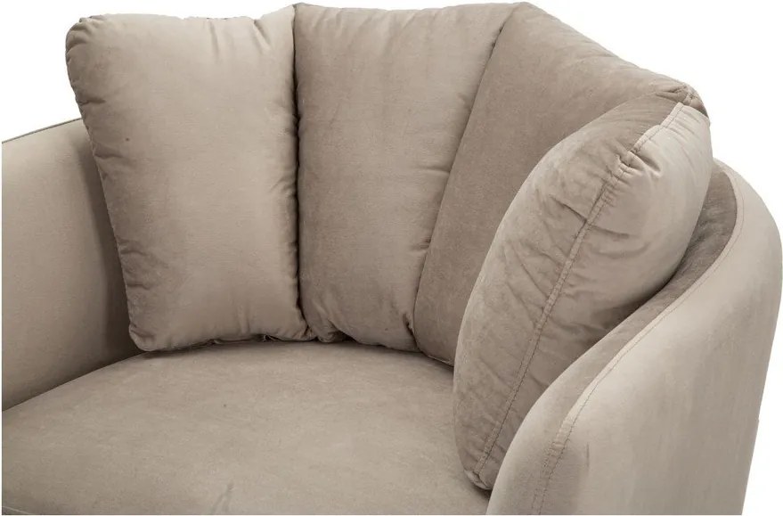 Poltrona grigio tortora con poggioli/con gambe con rivestimento in velluto Kiev – Mauro Ferretti