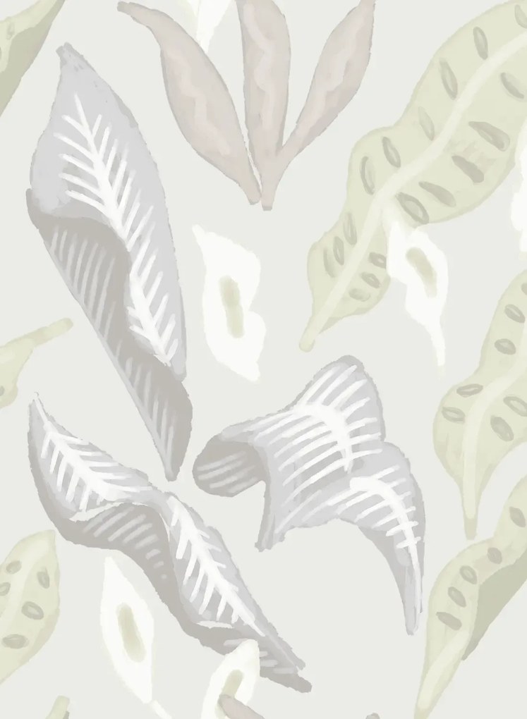 Élitis Carta da parati Fleur de Lune - Grau Beige