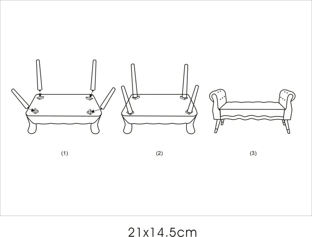 Panchina color crema con rivestimento in velluto Paris – Mauro Ferretti