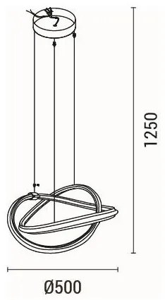 Lampadario LED a sospensione con filo LED/38W/230V 3000K 50x120 cm