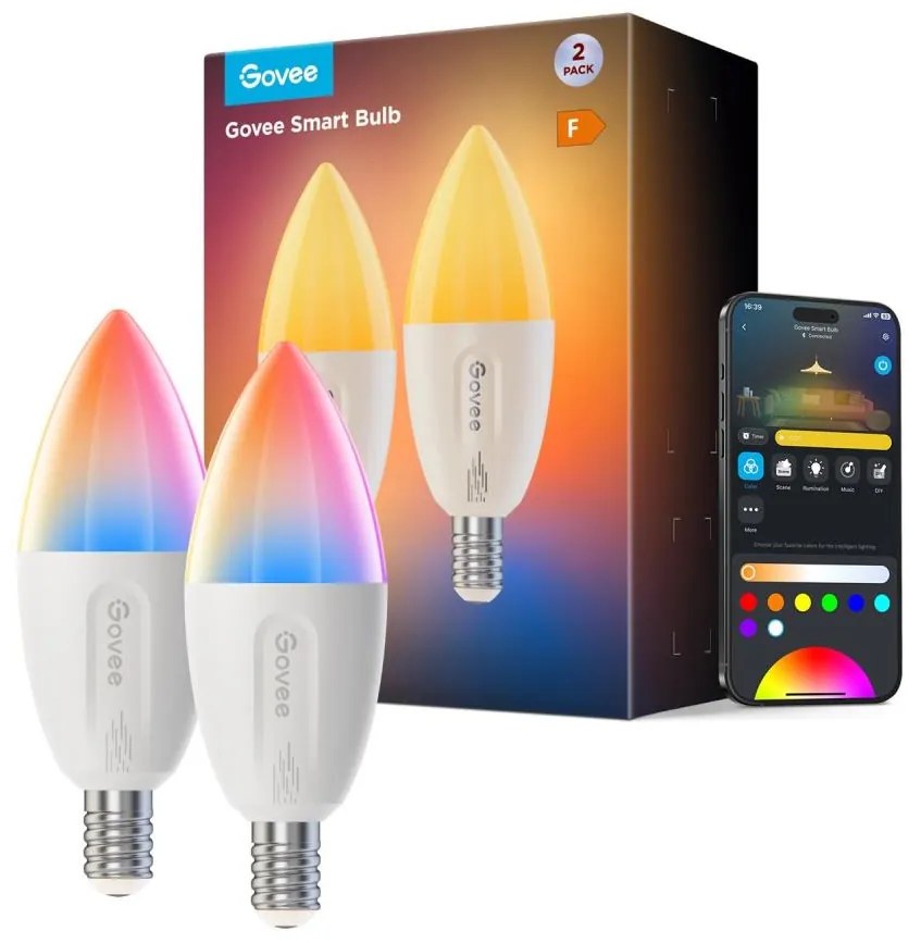 SET 2x LED RGBWW Lampadina dimmerabile E14/5W/230V 2700-6500K Wi-Fi - Govee