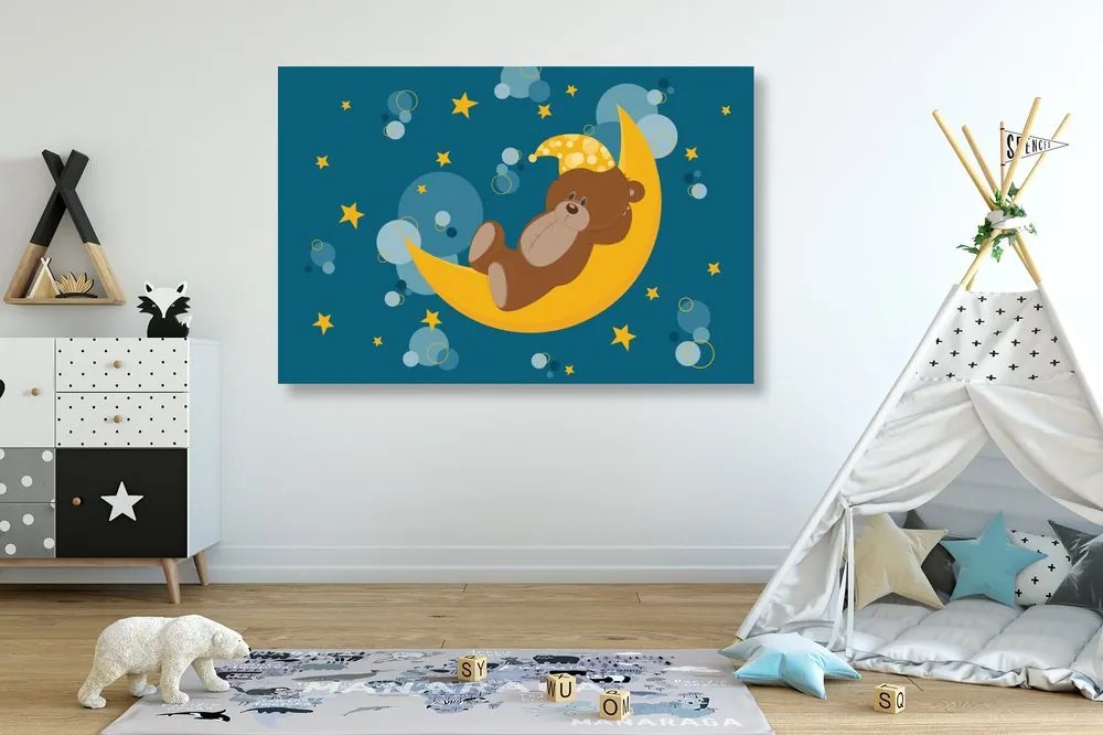 Stampa su tela – Orsetto sulla luna