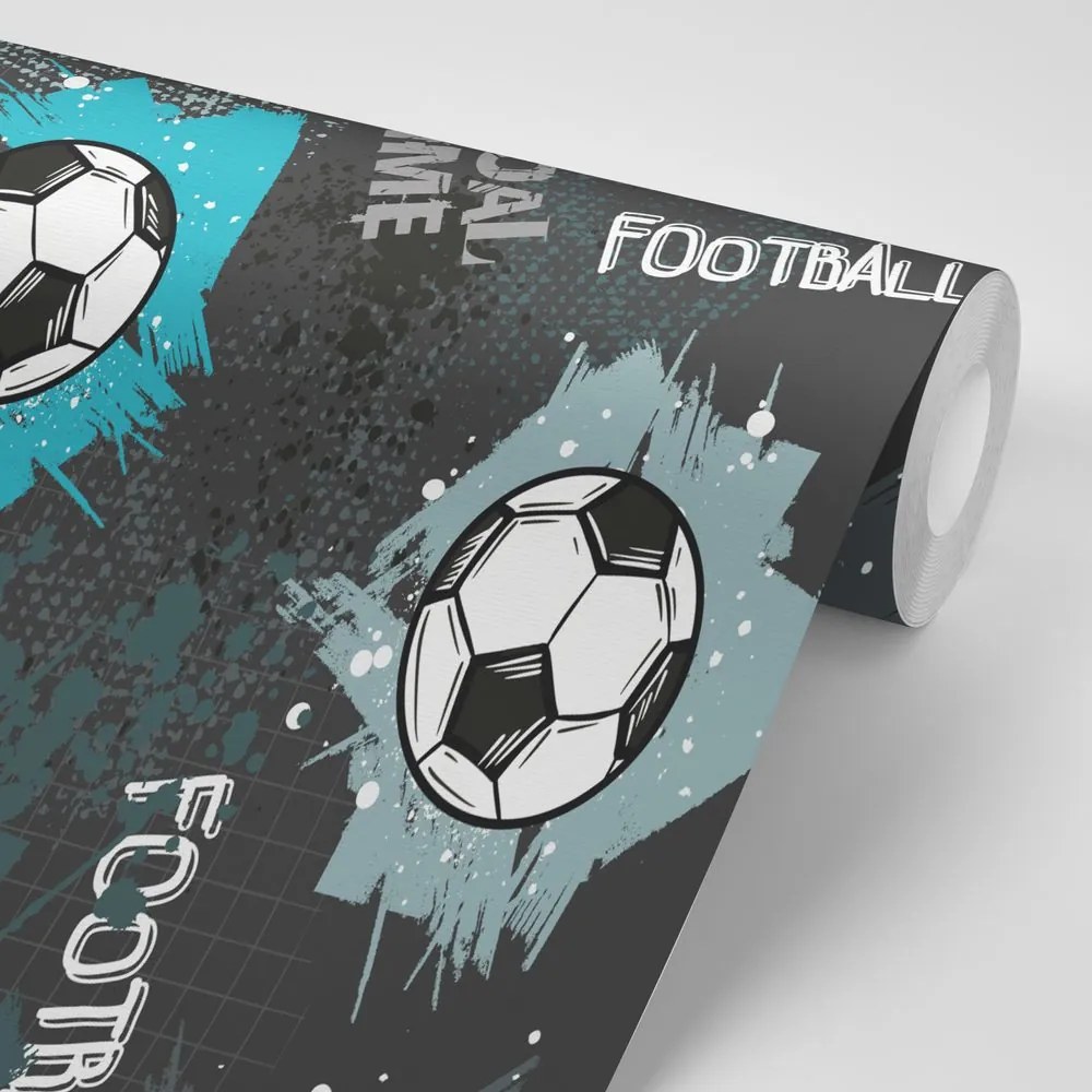 Carta da parati – Pallone da Calcio in Turchese