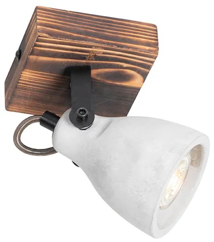 Faretto da soffitto industriale legno con cemento - Creto