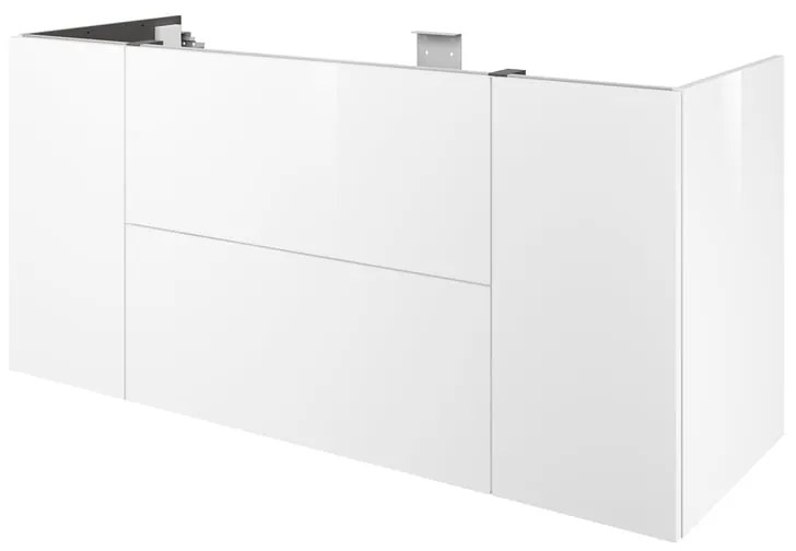 Mobile da bagno sospeso sotto lavabo L 135 x H 64 x P 48 cm bianco laccato lucido, 2 cassetti, 2 ante SENSEA Neo Frame