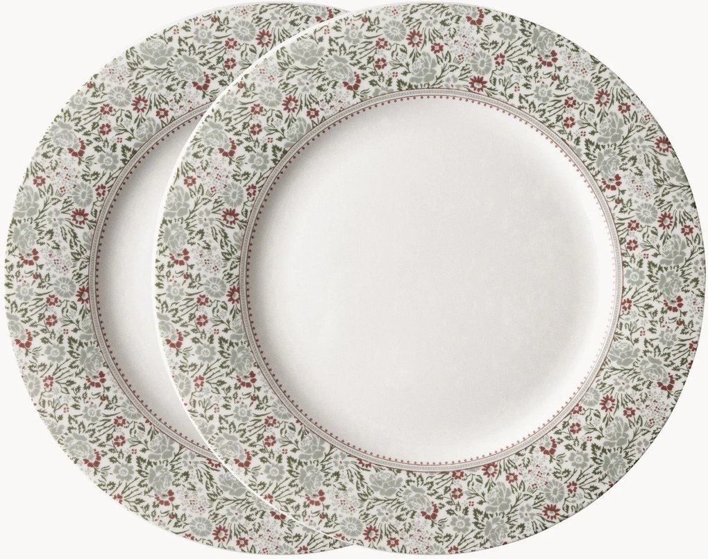 Set di 2 piatti da colazione in porcellana Flat