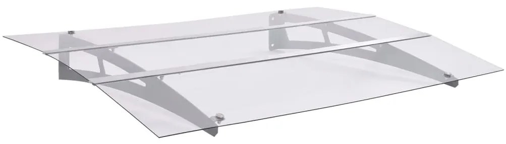 Baldacchino Per Porta Argento E Trasparente 150x90 Cm Pet /
