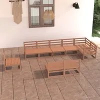 Set Divani da Giardino 9 pz Miele in Legno Massello di Pino cod mxl 37433