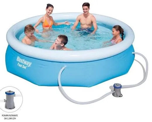 Bestway - piscina gonfiabile 305 x 76 cm autoportante fuori terra pompa filtro fast set