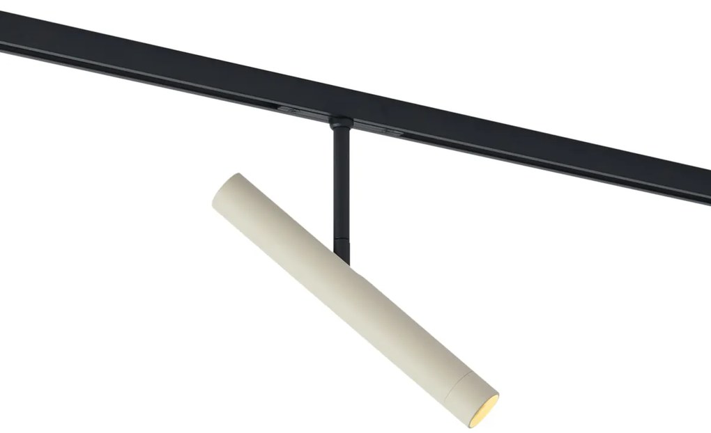 Faretto moderno beige e nero per sistema a binario monofase - Slimline Avery