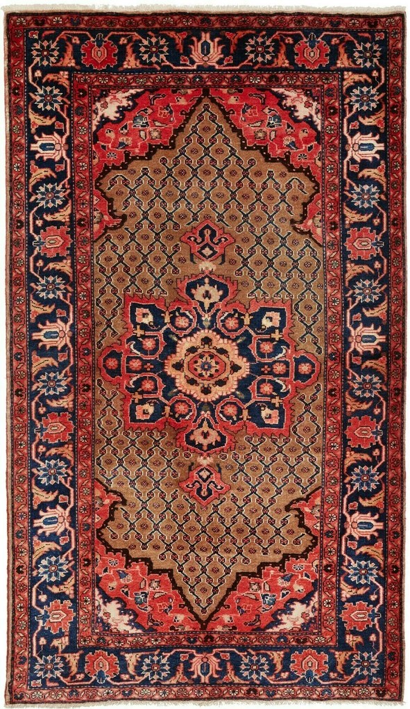 Hamedan Tappeto 230 x 130 (Iran) Annodato A Mano