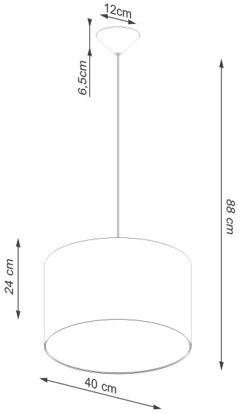 Sollux SL.1406 - Lampadario a sospensione con filo NOVA 1xE27/15W/230V diametro 40 cm nero