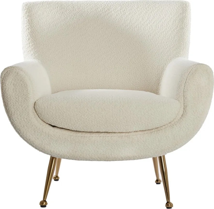 Poltrona crema in bouclé Vinstra - Light &amp; Living