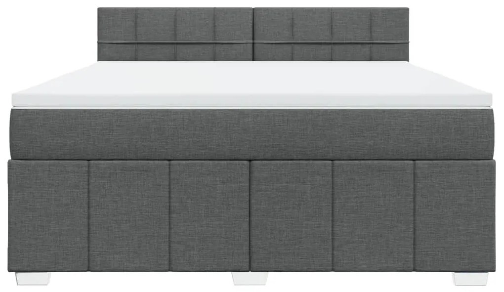 Giroletto a molle con materasso grigio scuro 180x200 cm tessuto