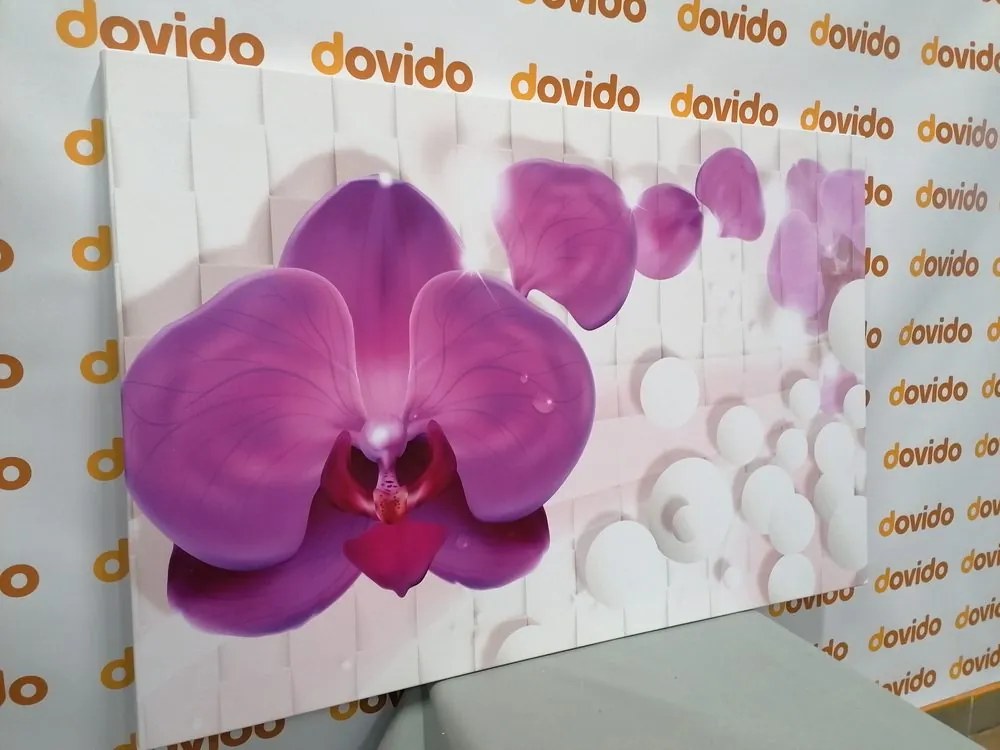 Quadro su tela – Orchidea su sfondo astratto