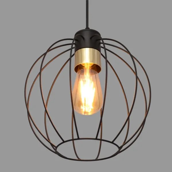 Lampadario a sospensione con filo STARLIGHT 1xE27/15W/230V nero/oro