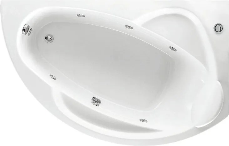 Vasca idromassaggio SAMOA bianco 165 x 85 cm dx 5 bocchette jets orientabili