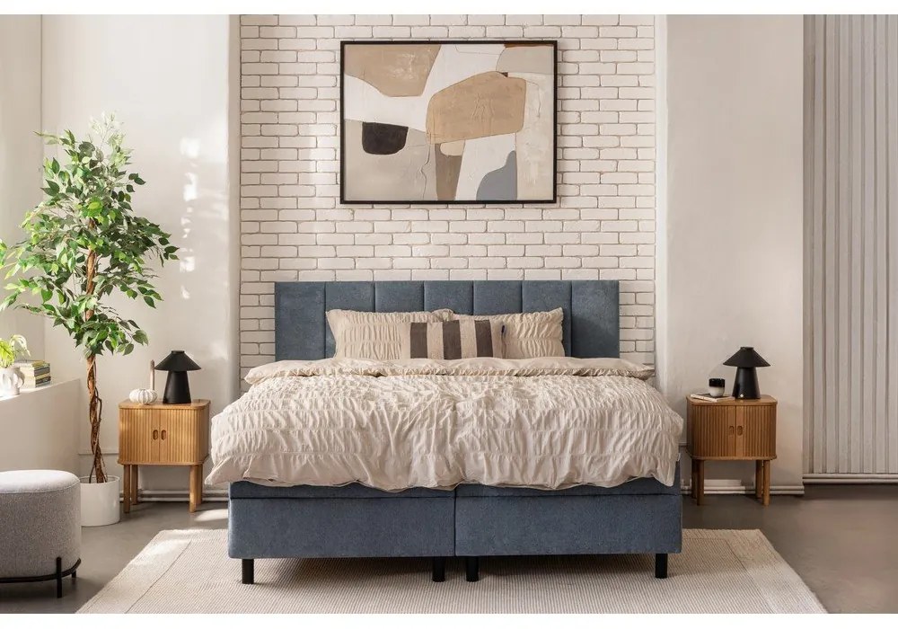 Letto boxspring blu con contenitore 180x200 cm Elva Bold Line – Bonami Selection