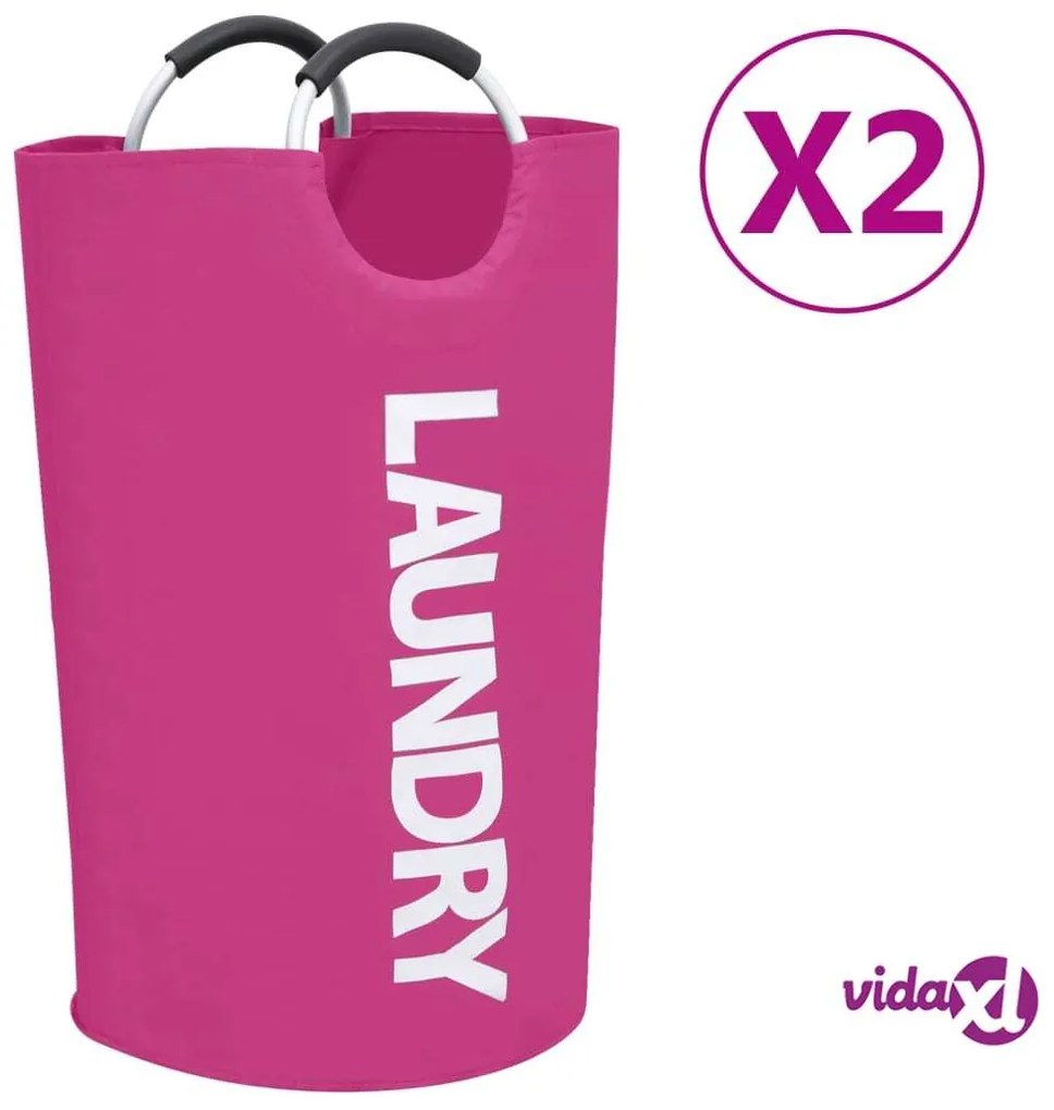 vidaXL Portabiancheria 2 pz Rosa