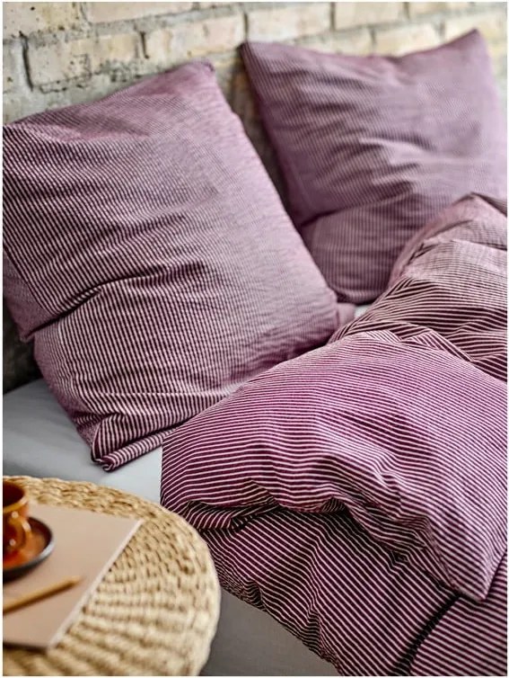 Set copripiumino e federa viola in cotone per letto singolo 140x200 cm Cheerful – Södahl