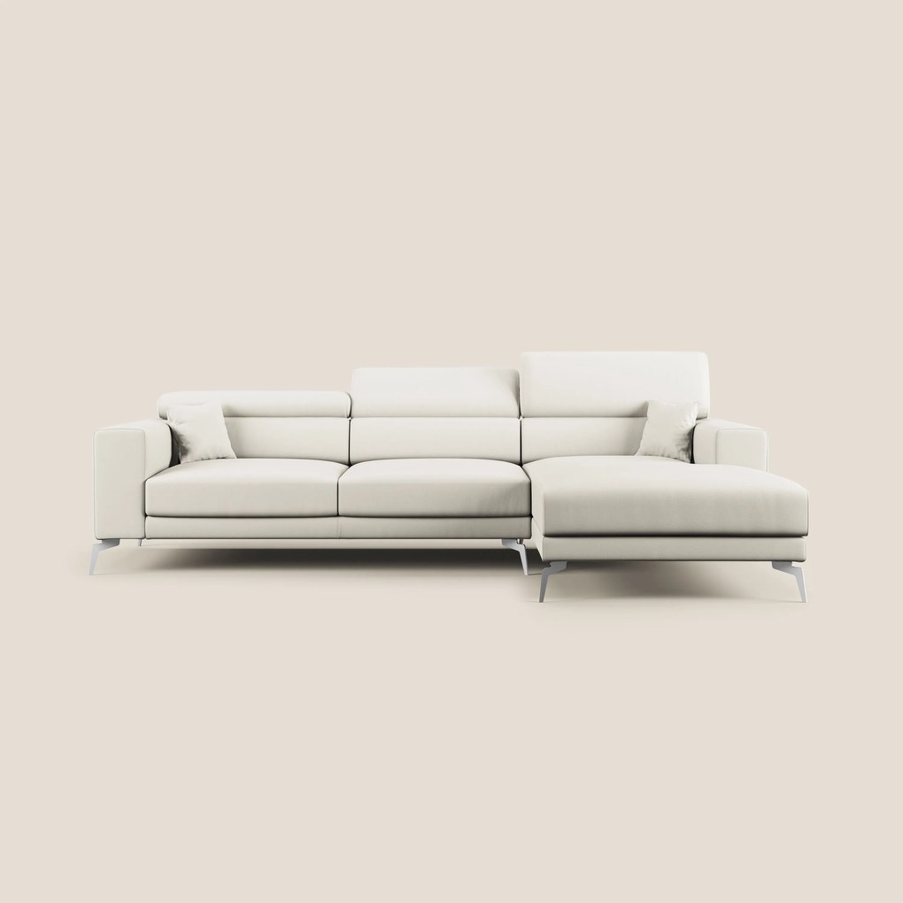 Blade Divano moderno angolare con poggiatesta reclinabili in Ecopelle T04
