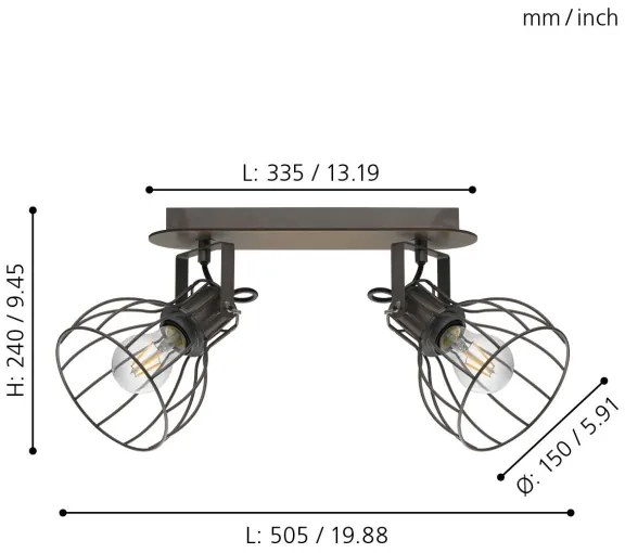 Eglo 98135 - Luce Spot SAMBATELLO 2xE27/40W/230V