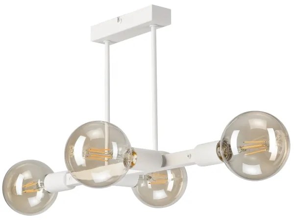 Lampadario a sospensione con supporto rigido ASTRID 4xE27/60W/230V bianco
