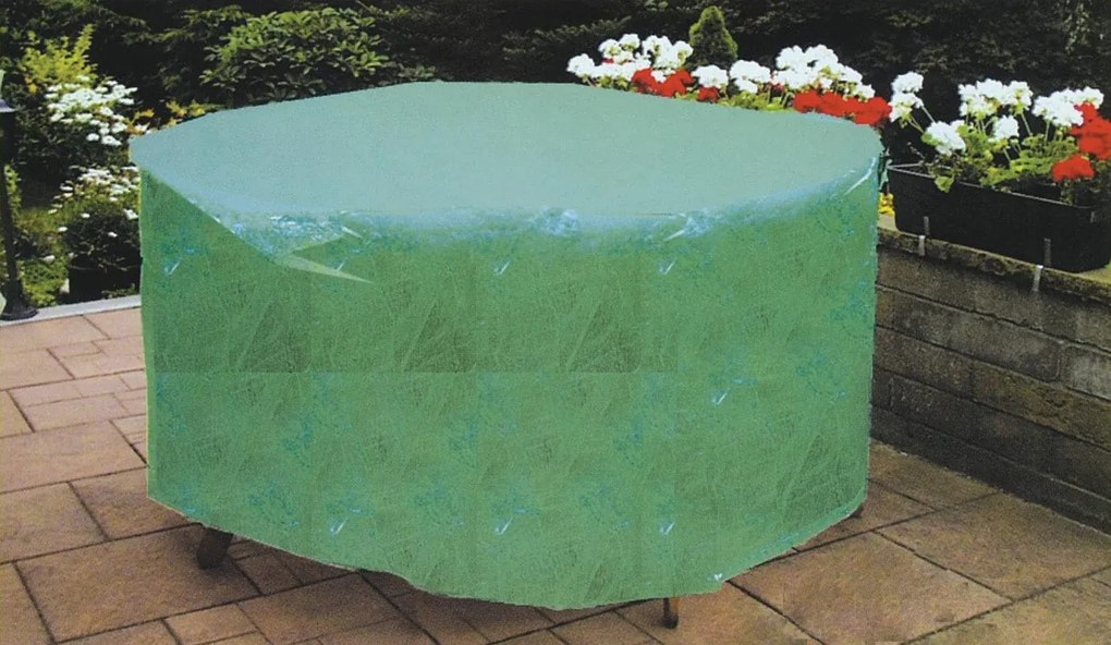 Telo Impermeabile Ø125x70cm in Poliestere per Tavoli Tondi da Giardino Bauer Verde...