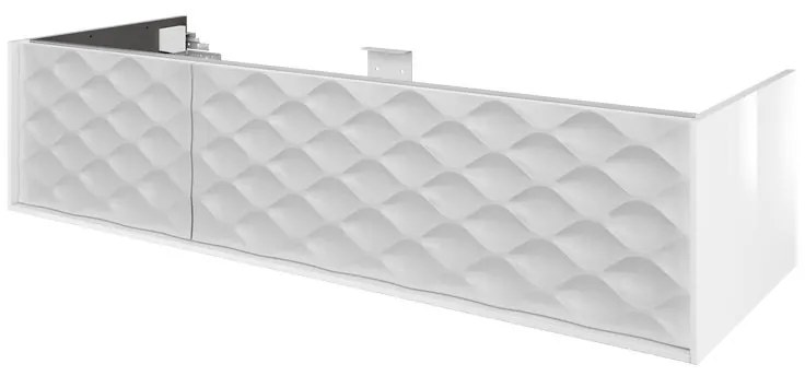 Mobile da bagno sotto lavabo SENSEA Neo Frame bianco laccato lucido L 135 x H 32 x P 48 cm 2 cassetti, lavabo non incluso
