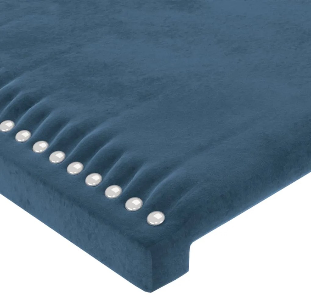 Testiera ad orecchio blu scuro 93x16x118/128 cm in velluto