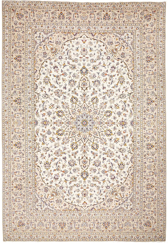Kashan Tappeto persiano 360 x 250 Beige (Iran) Annodato A Mano