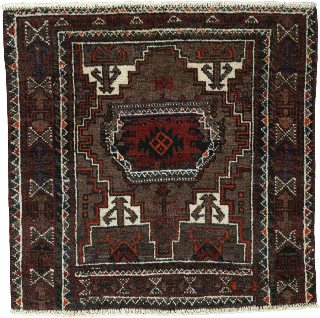 Shiraz Tappeto 70x70 Rosso (Iran) Annodato A Mano