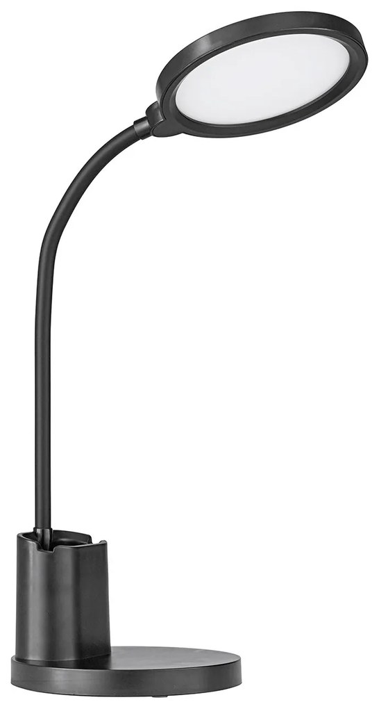 Lampada Da Tavolo Minimal Brolini Policarbonato Nero Luce Led Integrato 2,1W