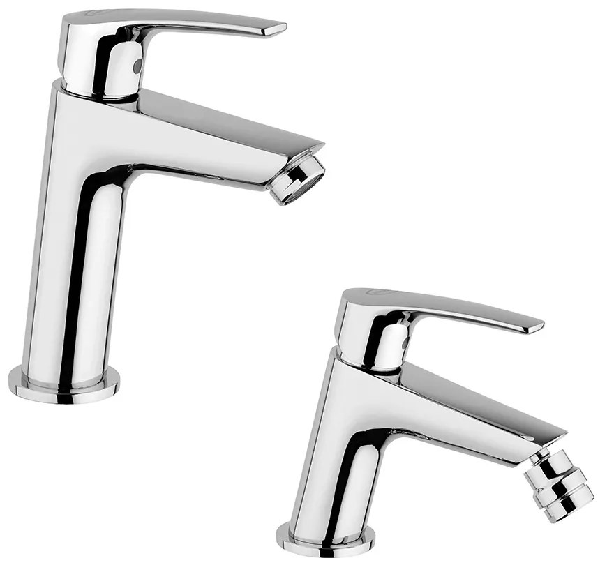 Jacuzzi   Rubinetteria Lucente set miscelatori lavabo medio e bidet per piletta click clack