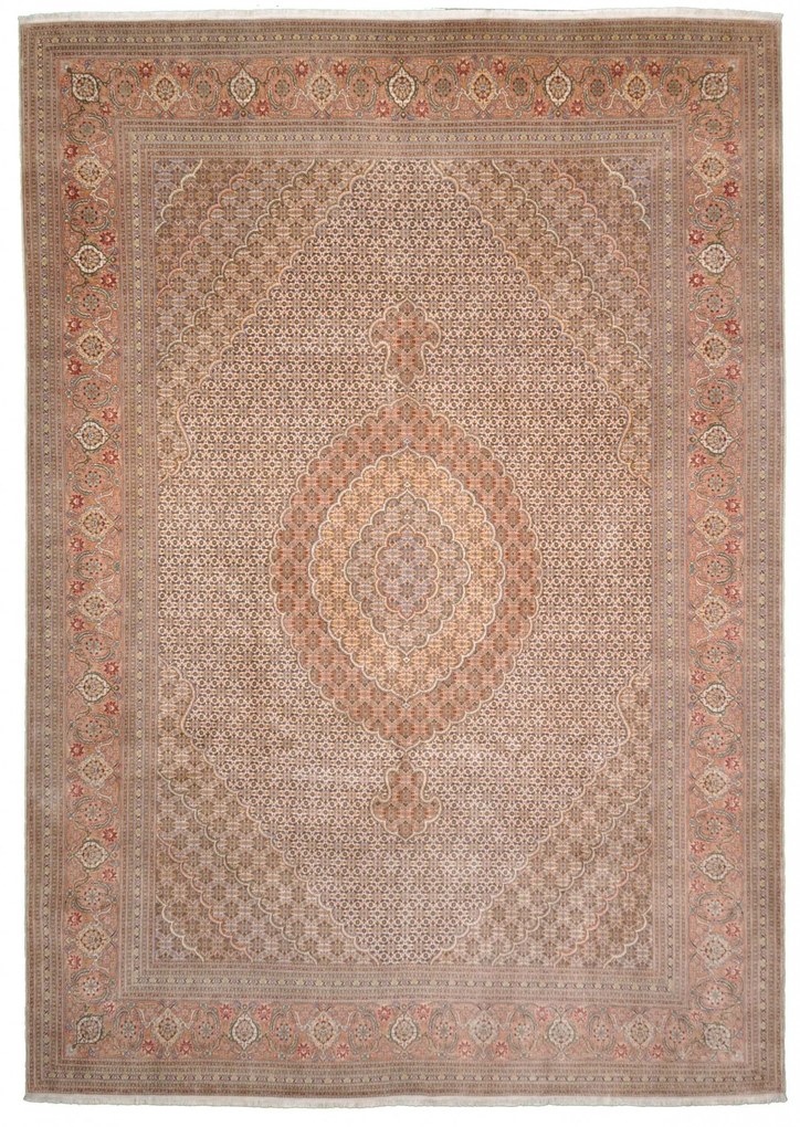 Tabriz Tappeto 250x360 Beige (Iran) Annodato A Mano