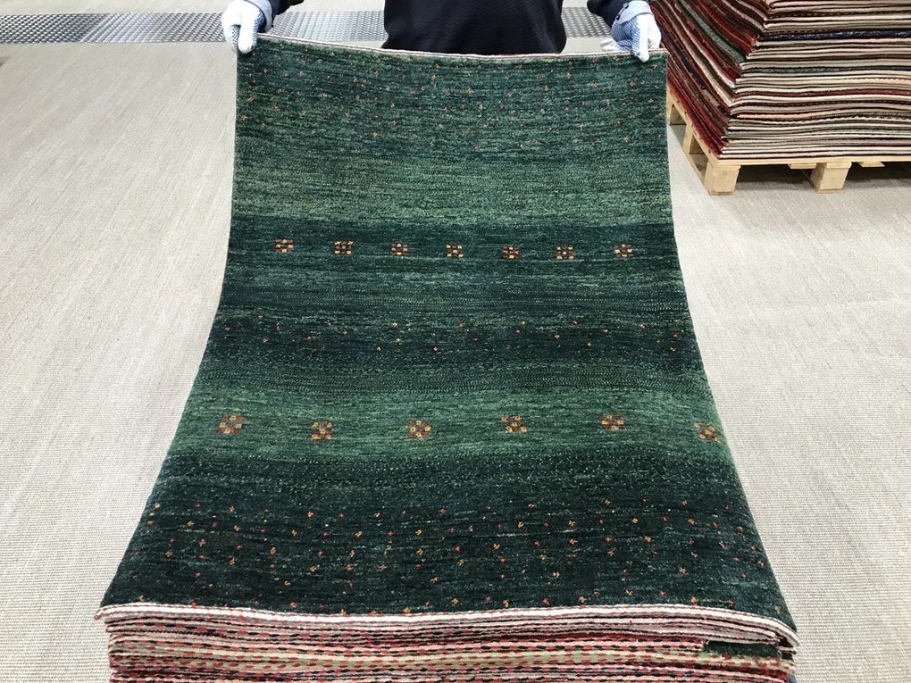 Loribaft Tappeto persiano 80x120 Verde (Iran) Annodato A Mano