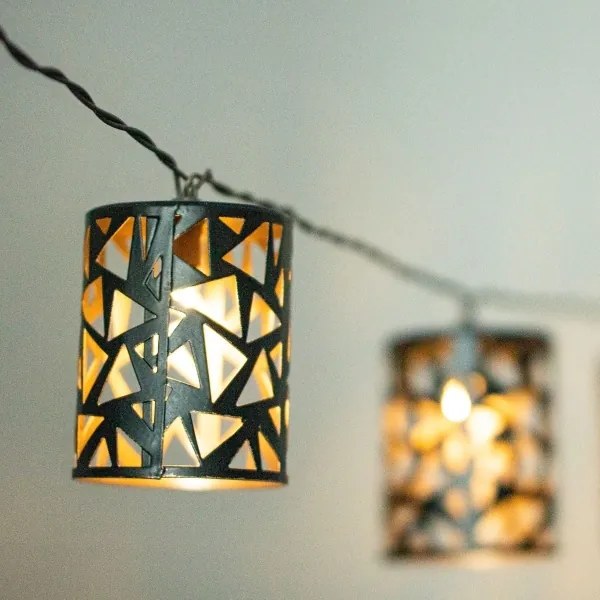 Catena LED solare 10xE12/3,65m IP44 bianco caldo