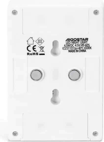 Aigostar - Lampada notturna portatile a LED, 3x AAA, 6500K