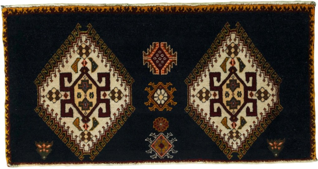 Gabbeh Tappeto 90x50 Blu (Iran) Annodato A Mano