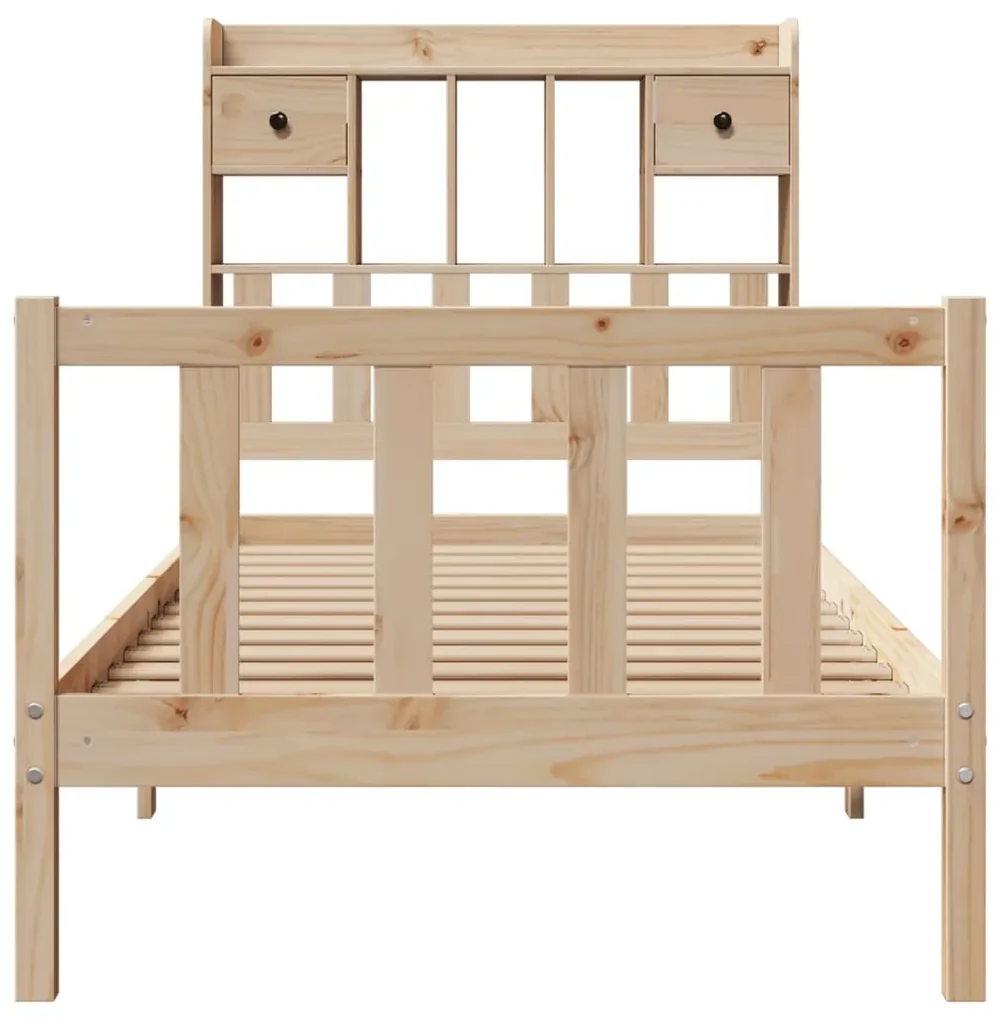 Letto libreria senza materasso 90x200 cm legno massello pino