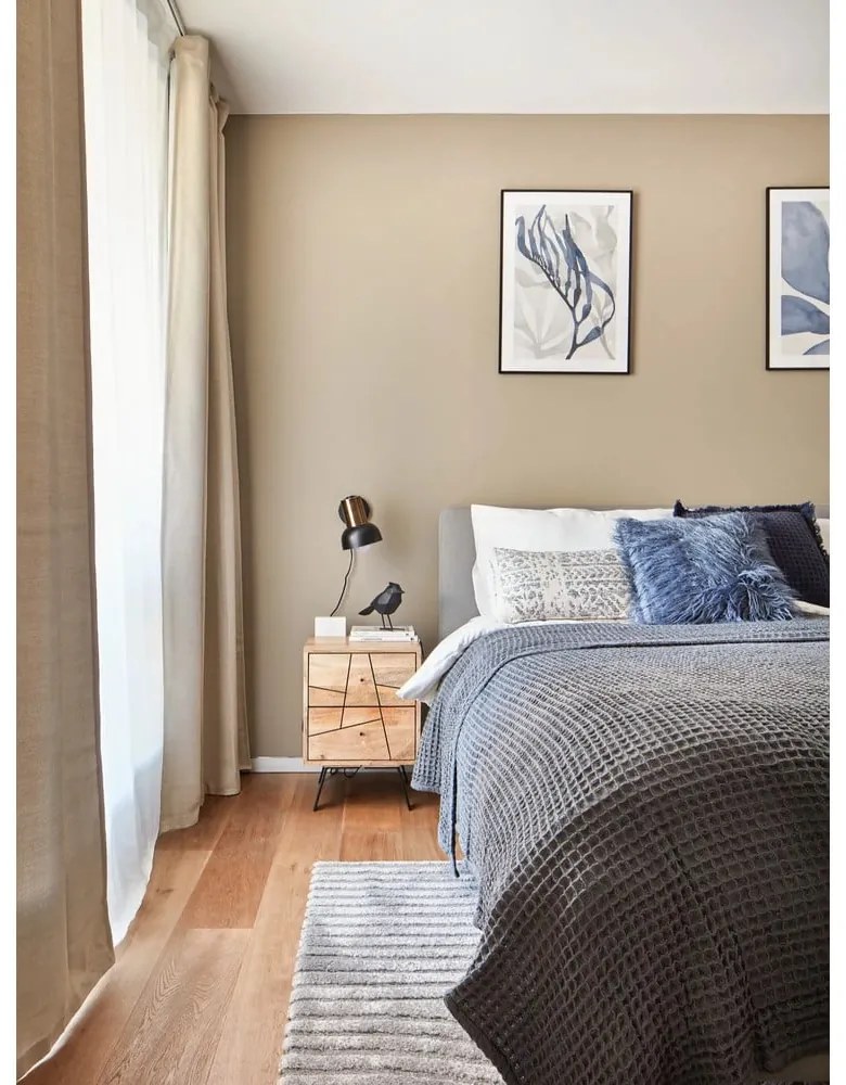 Letto matrimoniale imbottito grigio con contenitore con rete inclusa 140x200 cm Mattis – Meise Möbel