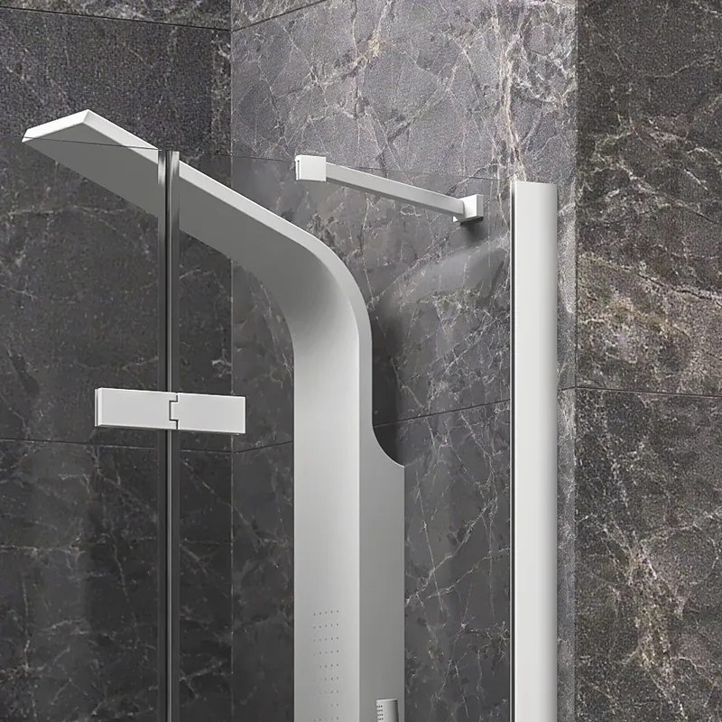 Kamalu - Porta doccia 90cm battente e fisso colore bianco | KT4000B