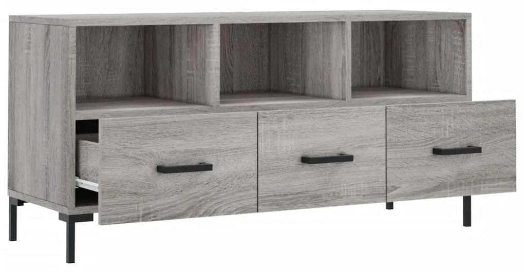 Mobile TV Grigio Sonoma 102x36x50 cm in Legno Multistrato