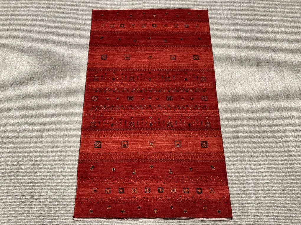 Loribaft Tappeto 140x80 Rosso (Iran) Annodato A Mano